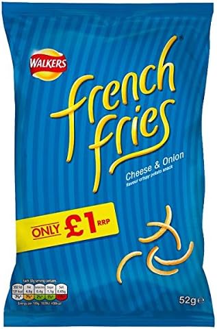 Walkers French Fries Cheese & Onion Snacks PMP 52g (Pack of 12 x 52g)