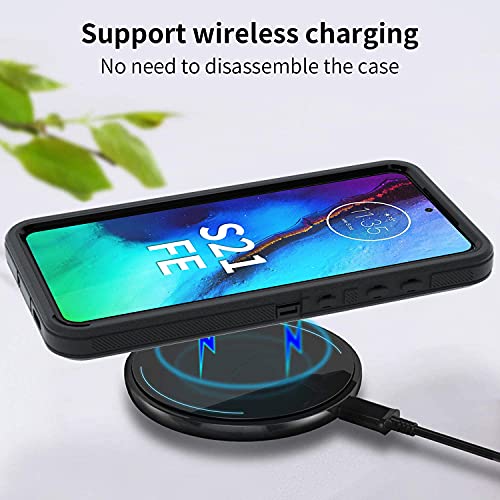Samsung Galaxy S21 Fe 5G Case, S21 Fe Heavy Duty Case,[Military Grade Protective ][Shockproof] [Dropproof] [Dust-Proof], Compatible With Samsung Galaxy S21 Fe 5G (Black) #TOP4