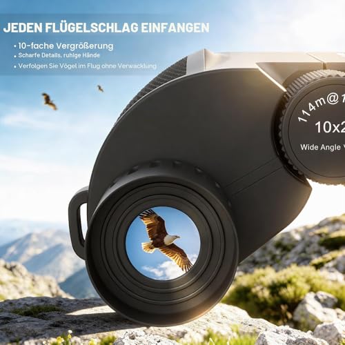Aurosports Fernglas 10x25 Kompakt Ferngläser Kinder Erwachsene - Fernglas Klein Nachtsicht Schwachem Licht Klare Faltbares - Ideal für Outdoor Sportspiele Vogelbeobachtung Reisen Jagd Konzerte