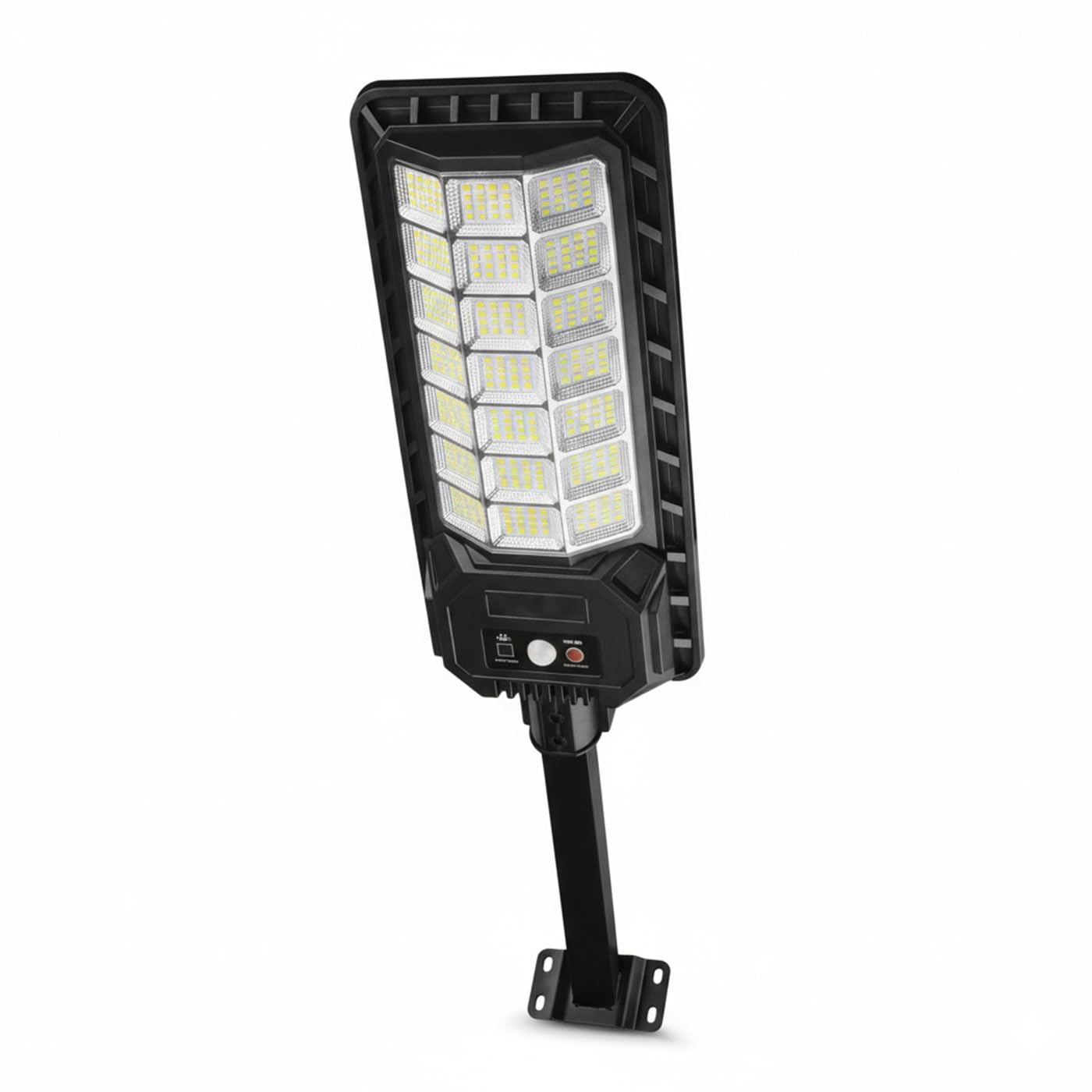 Lampione Solare 2000W 336 LED da Esterno con Sensore Movimento e Crepuscolare, IP65 Impermeabile, Pannello Monocristallino, Batteria Litio 12h, Luce Solare per Giardino, Cortile, Strada