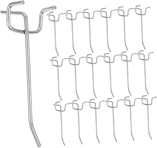 OUNONA 20pcs Nail Board Hook Household Tools Heavy Duty Drill Metal Peg Board Garage Pegboard Shelving Hooks Pegboard Wall Organizer Pegboard Drill Holders Pegs Accessories Nails Iron