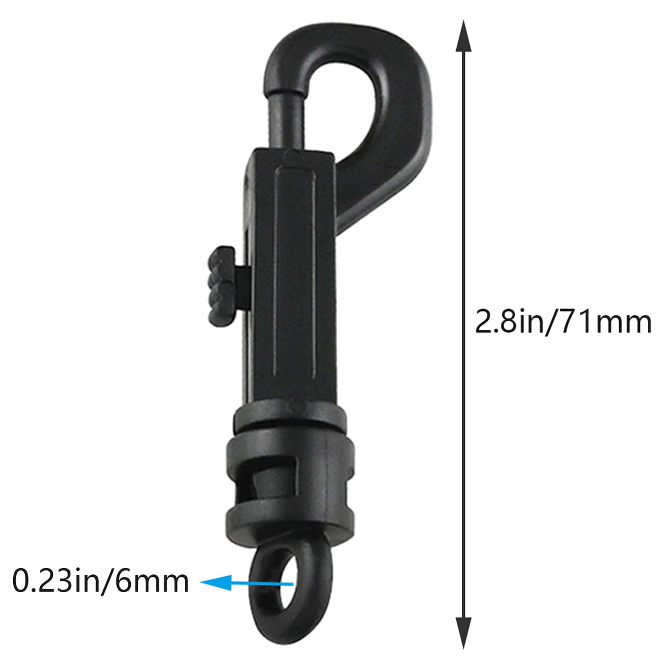 8PCS Plastic Spring Snap Hooks Label Hooks Trigger Keychains 2.8x0.74x0.23 inches for Making Paracord Bracelets Camera Strap Lanyards Black