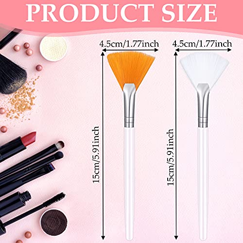 24 Pieces Fan Brush Facial Mask Brush Soft Fan Face Makeup Brush Acid Applicator Esthetician Brush Cosmetic Tools For Mud Clay Mask, Makeup Peel (White, Yellow) #TOP1