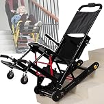 Montascale Elettrico Cingolato, Sedia a Rotelle Leggera Pieghevole per Salire Le Scale Sedia per Anziani Cingolata Elettrica, Sedia Ascensore per Scale in Lega di Alluminio, Carico 160 kg,Black