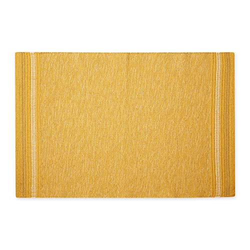 DII Variegated Recycled Yarn Modern Edge Stripe, 2x3', Honey Gold