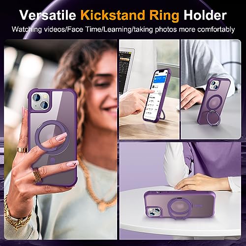 Image of Compatible with iPhone 13 /14 Case with Stand 6.1 inch,Purple