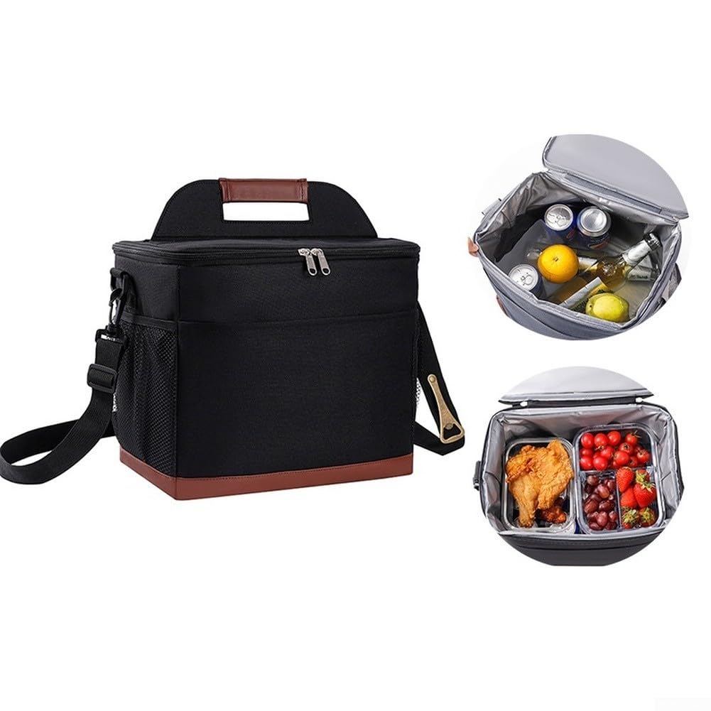 Sac à déjeuner isotherme de grand volume fabriqué à partir de tissu Oxford épais et de film PEVA de qualité alimentaire pour un transport sûr des repas (G)