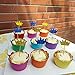 Mybbshower Gold Royal Blue Glitter Crown Cupcake Toppers for First Birthday Party Prince Baby Shower Decorations Pack of 24