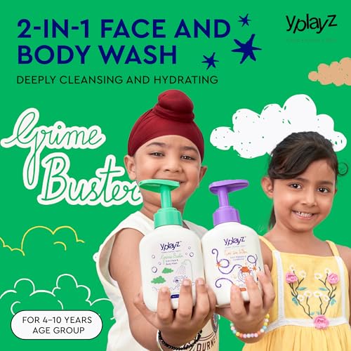 Image of YPlayZ Kids Face & Body Wash with Beetroot & Cucumber Extracts, 300ml | Beetroot And Cucumber Extracts Help Soothe Irritated Skin While Supporting Lasting Hydration For Healthy-Looking Skin