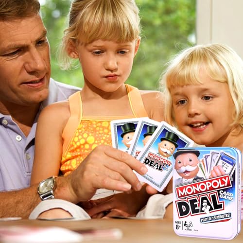 MIFKLMV Schnelles Kartenspiel, Monnopoly Reisespiel, Casual Tabletop Spiel, Unterhaltsame Spiel für Familien und Kinder ab 7 Jahren, Metallbox - A (Blau) – Bild 5