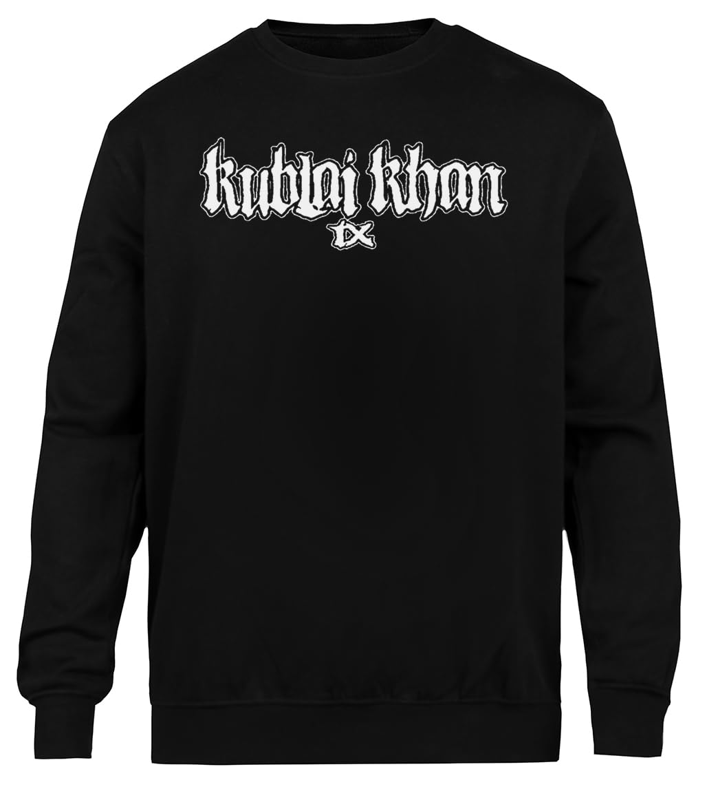 Kublai Khan TX Band Felpa Nera Unisex Girocollo Eco-Friendly
