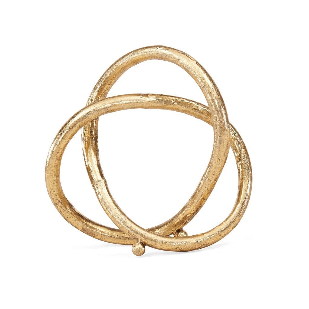Danya B. Gold Eternal Loop Metal Art Abstract Sculpture. This Unique Accent Piece Symbolizes an Unending Cycle of Life. Perfect for Wedding, Anniversary, Home or Office Decor