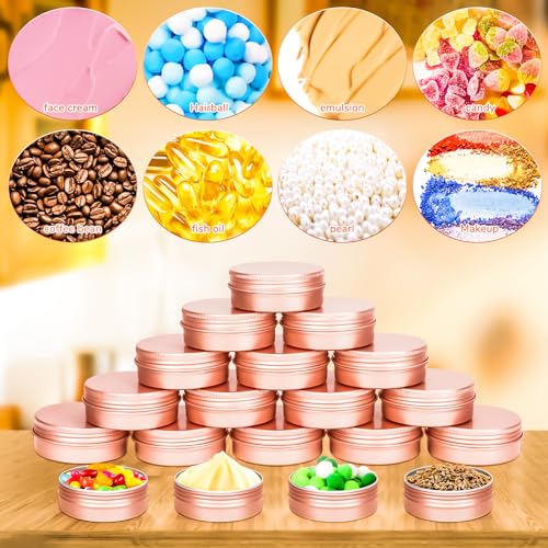 MotBach 16 Pack 2oz Tin Jars, 60ml Metal Tin cans, 2Ounce Aluminum tin can jar Containers with Screw Lid for Lotion Bars, Toiletries, Creams, Samples, Makeup Cosmetic, Spices, Salve, Balms, Beard Balm3