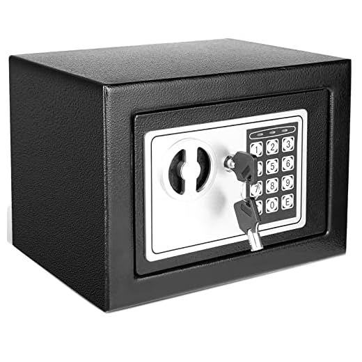 Modrine Security Safe - Digital Safe, Electronic Steel, Fireproof Lock Box with Keypad to Protect Money, Jewelry, Passports for Home, Business or Travel Black (Black)
