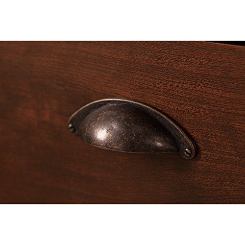 Bush Furniture Yorktown Corner Desk with Hutch in Antique Cherry - Thumbnail 4