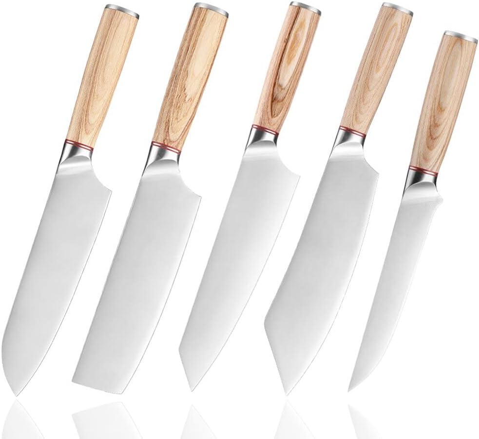 Set Cuchillos Cocina 5 Piezas Acero Inoxidable