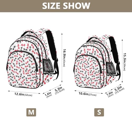 Black and Red Ants Pattern Backpack for Kids Elementary School Bag Boys Girls Bookbag Travel Backpack Daypack4