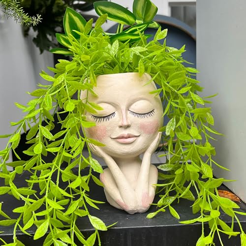 ASDFG Head Planter Pot for Plants, Face Flower Pots with Drainage