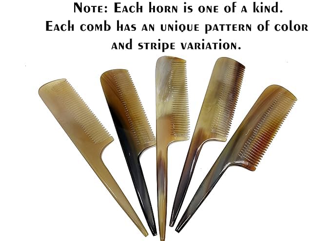 Image of SOFIYA CRAFT Ox Horn Comb Handmade Anti Static Natural Fine Horn Comb With smooth Handle- Professional Detangling Massage Fine tooth Comb A Great Gift - (9 inch) (9.3 - INCH)