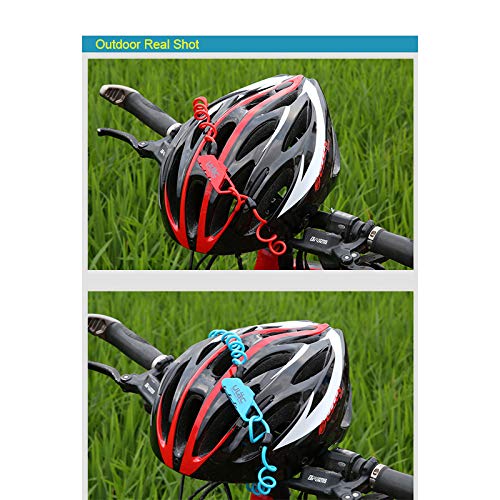 Catazer Mini Bike Lock Anti-Theft Bicycle Spring Combination Cable Lock Travel Luggage Locks Helmet Lock 41200Mm (Black) #TOP4