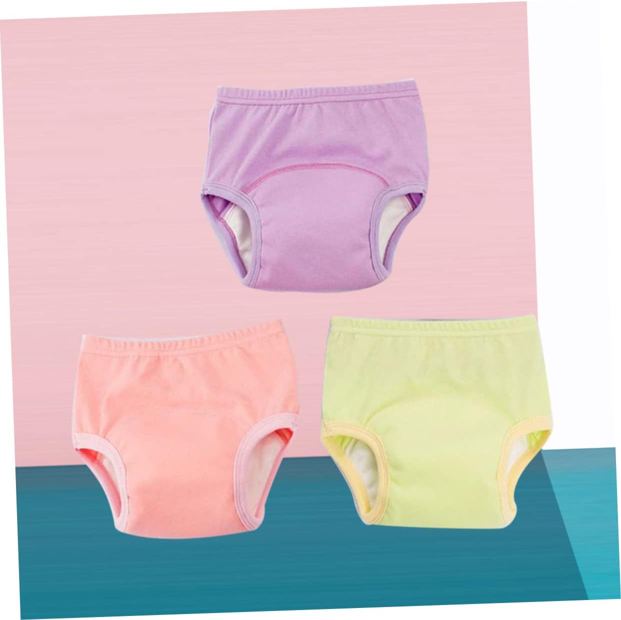 VICASKY 3pcs Pure Cotton Diaper Pants for Girls Newborn Training Pants Breathable Washable and Comfortable Fit Assorted Color