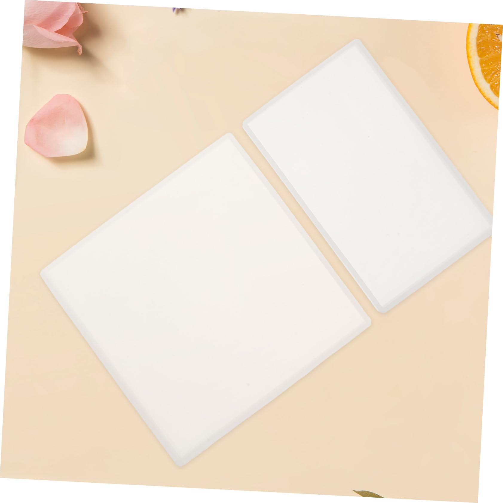 HOMSFOU 2stücke Silikon-formentablett für Harzbastelarbeiten Wiederverwendbare Diy-formen Ovale und Rechteckige Tablettformen zur Herstellung von Tabletts und Untersetzern