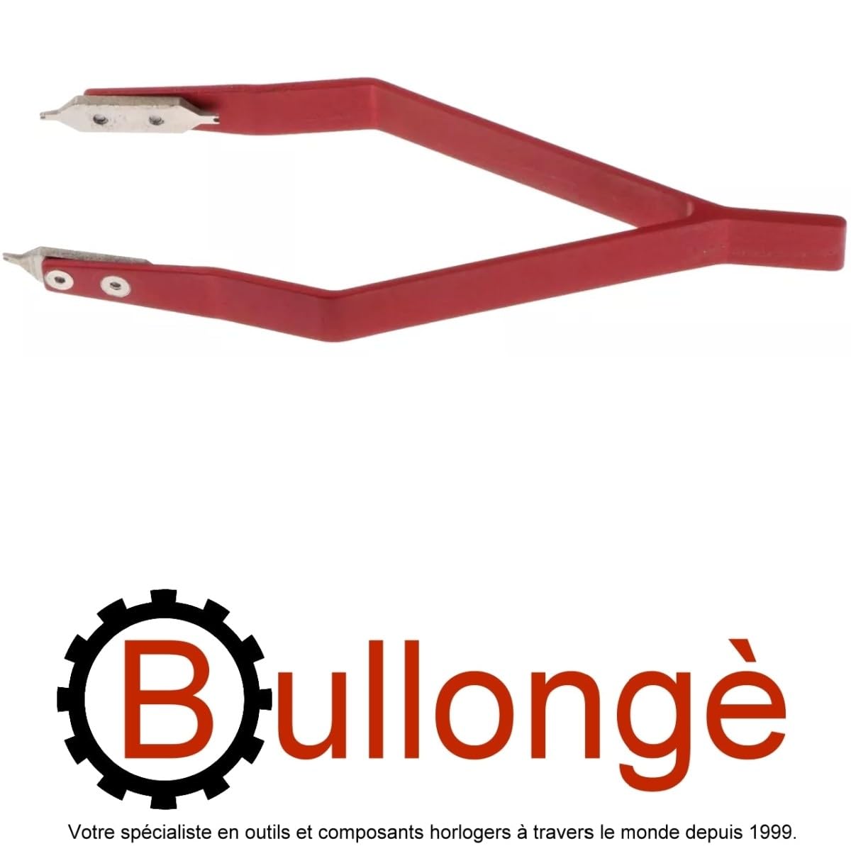 Federstegpinzette 7825-R mit 1.4mm Gabeln - Uhrmacherwerkzeug zum Enfernen und Anbringen von Metallarmbändern an Armbanduhren - Federstegwerkzeug