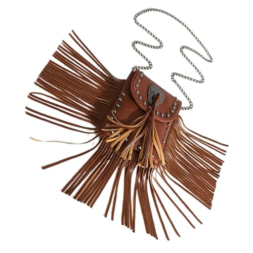 Sac bandoulière à franges femme sac à main vintage à pompons