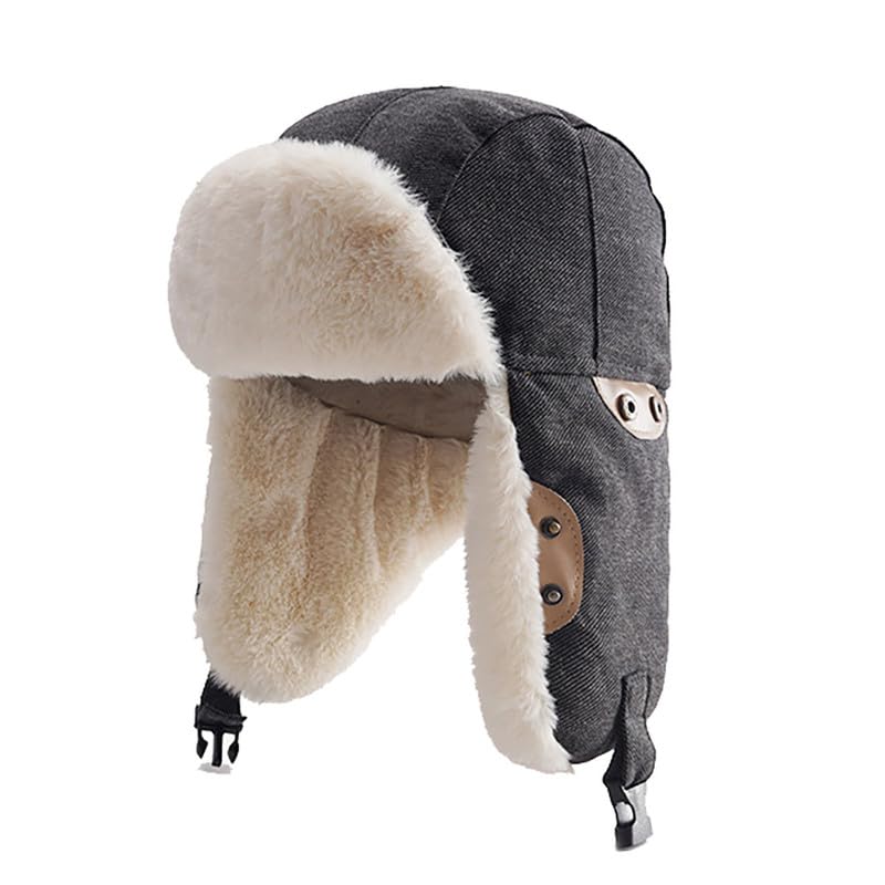 ASWER Trapper Warm Russian Trooper Hat Winter Skiing Cap Women Men Windproof