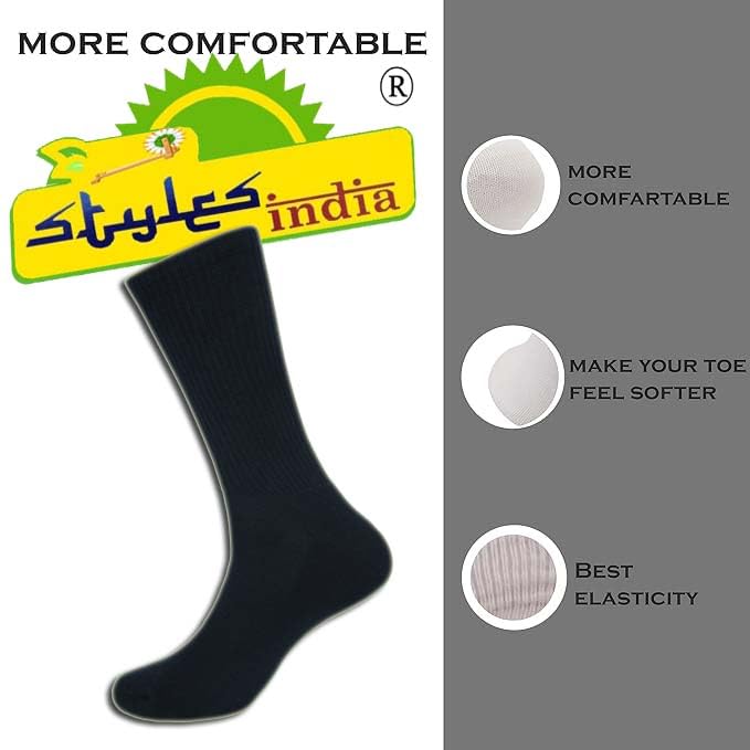 Men's Athletic Performance Crew Socks Cotton Blend|Full Length Lightweight Casual Wear Business Socks|Pack of 33