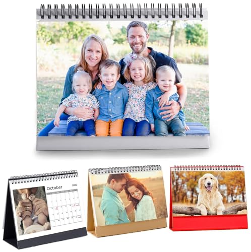 Custom Photo Wall Desktop Calendar 2026 - Personalized Family & Office Photo, Print Your 13 Memories Custom - Perfect for Parties, Birthdays & Christmas Gifts (Desk calendar, 1 x Calendar)