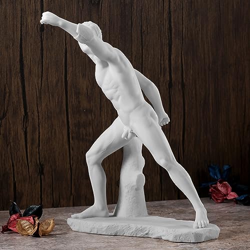 Estatua de gladiador Borghese de resina, 11 pulgadas miniatura 2