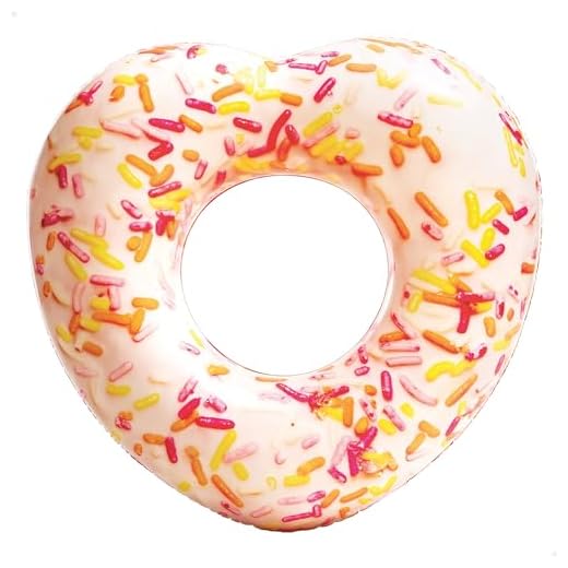 Intex Rueda Hinchable, 89x25x94 cm, Diseño Realista Donut, Forma de corazón, Incluye Parche reparación, Flotador, Colchonetas de Piscina, Hinchables Playa, Juguete Agua, Flotadores (56253)
