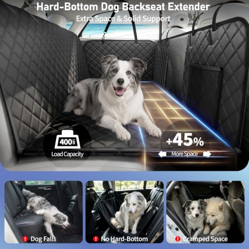 Brlako Dog Car Seat Cover for Back Seat, 900D Hard Bottom Dog Hammock, 51In - image 2