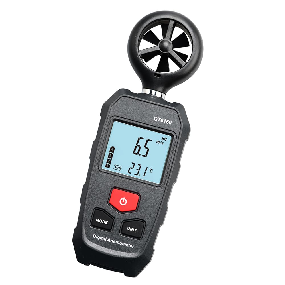 Handheld Digital Anemometer with High Accuracy for Wind Blow Temperature Measurement in Outdoor Industrial & House Handheld Anemometer
