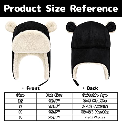 Olreco Baby Hats 0-6 Months Infant Winter Hat Boy Baby Boy Hats Baby Winter Hat With Ear Flaps Infant Hat Baby Beanie Bear Hat Black #TOP5