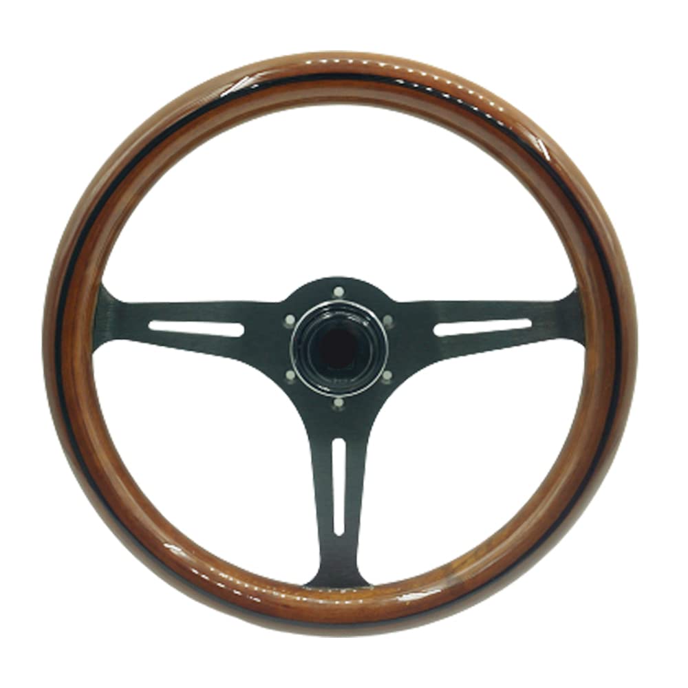 Sportlenkrad 350mm klassisches hölzernes holzkornlenkrad mit schwarzen speichen speiche auto racing lenkrad hupensatz