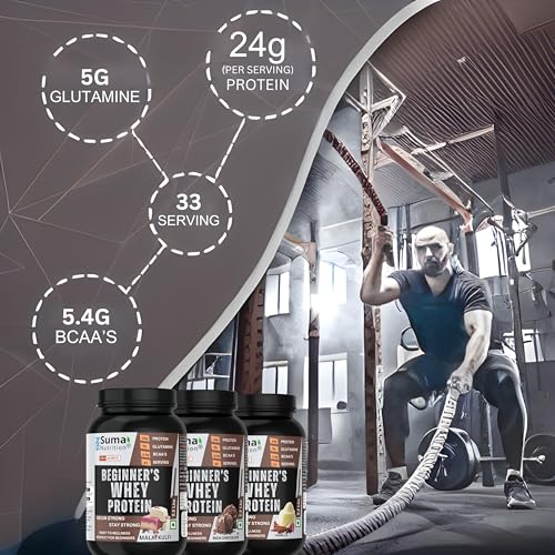 Image of Whey Protein Powder 2.2 Lbs (1kg) | Rich Chocolate Flavor | 24g Protein, 5.4g BCAAs, 5g Glutamine per Serving | Muscle Recovery & Growth | Pure Protein, Pure Result