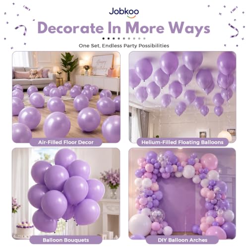 Image of Jobkoo Pearl Purple Balloons 12 inch, Pastel Light Purple Party Balloon