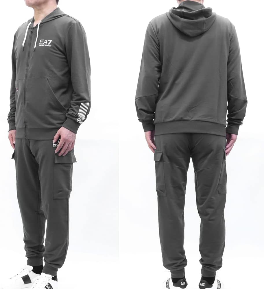 [エンポリオアルマーニ] イーエーセブン EA7 メンズ セットアップ スウェットスーツ ホワイト (3RPV70 PJLIZ 11