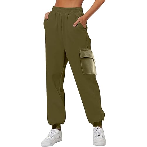Womens Cargo Sweatpants Oversized Lightweight Joggers Fall Fashion Outfits Y2k Clothes 2024 with Pockets