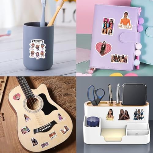 Image of Katseye Stickers Pack (125 Pieces) for Laptop, Phone, Bottle & Scrapbook | Aesthetic KATSEYE Band Vinyl Stickers Waterproof & Self Adhesive | Cute Kpop Style Stickers for Girls & Fans