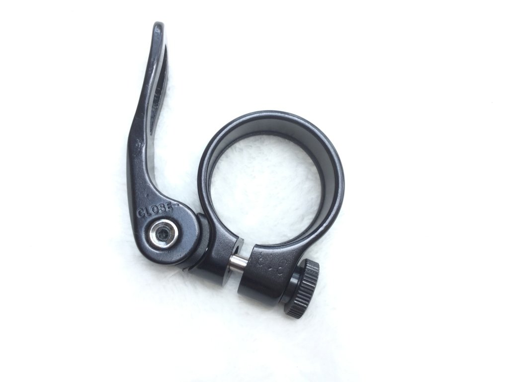 Aluminiowy zacisk siodełka rowerowego szybkomocujący zacisk Saddle Clamp 31,8 mm (czarny)