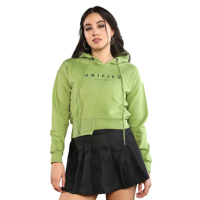 pinacolada Women's Hoodie | Hooded Neck, Long Ribbed-Cuff Sleeves, Pull On Closure | Typographic Print Fleece Knitted Shirt for Casual Kelly Green-picture-12