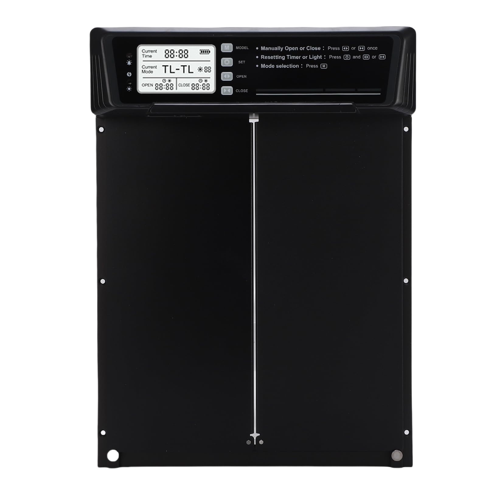 GLOGLOW Puerta Automática para Gallinero, Abridor de Puerta para Gallinero con Energía Solar, Automática para Pollo con Sensor de Luz, Temporizador, Control Remoto, Alarma