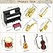 Dollhouse Miniature Musical Instrument Set in 1:12 Scale, Mini Dollhouse Musical Instrument Model Includes Violin Piano Trumpet Saxophone Electric Guitar, Model Accessory F