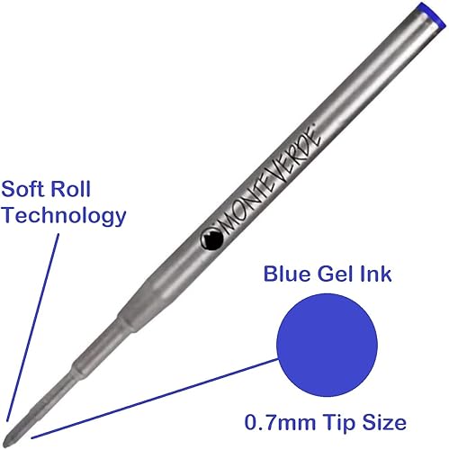 Miniatura 2 de Monteverde Soft Roll - Recambios de bolígrafo compatibles con bolígrafos Montblanc, tinta de gel, paquete de 5, embalaje a granel, punta media, M43