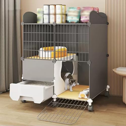Cage à chat pour intérieur et extérieur avec roulettes maniables