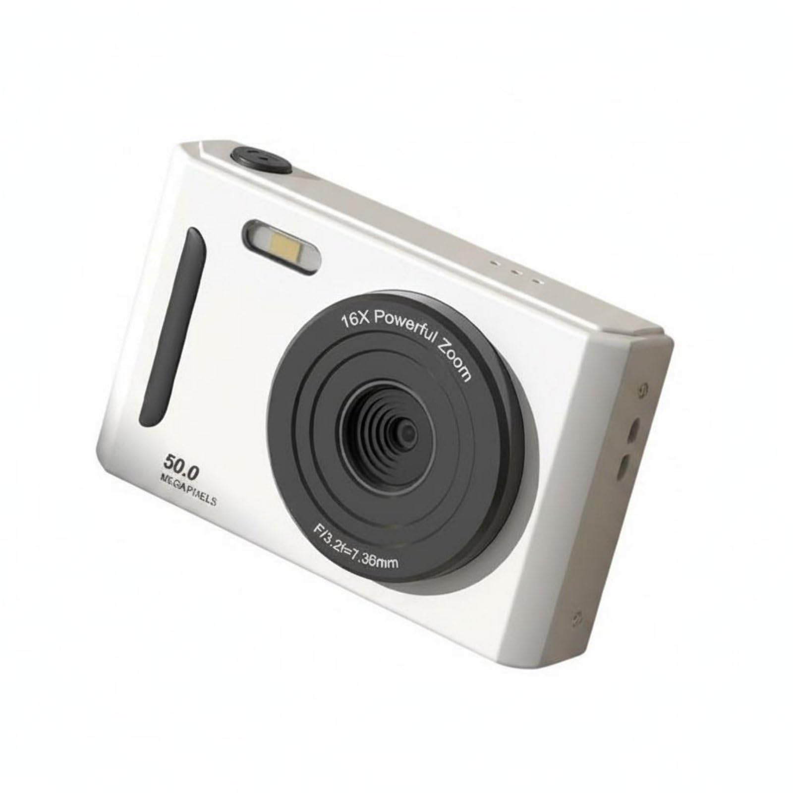 1080P HD Recording Retro Sensor Camera Anti-Stabilization Compact Digital Camera Built-in Flash Photography Equipment 50 Megapixels for Students, Teens, Beginners, Travel, White, No Card|-picture-28