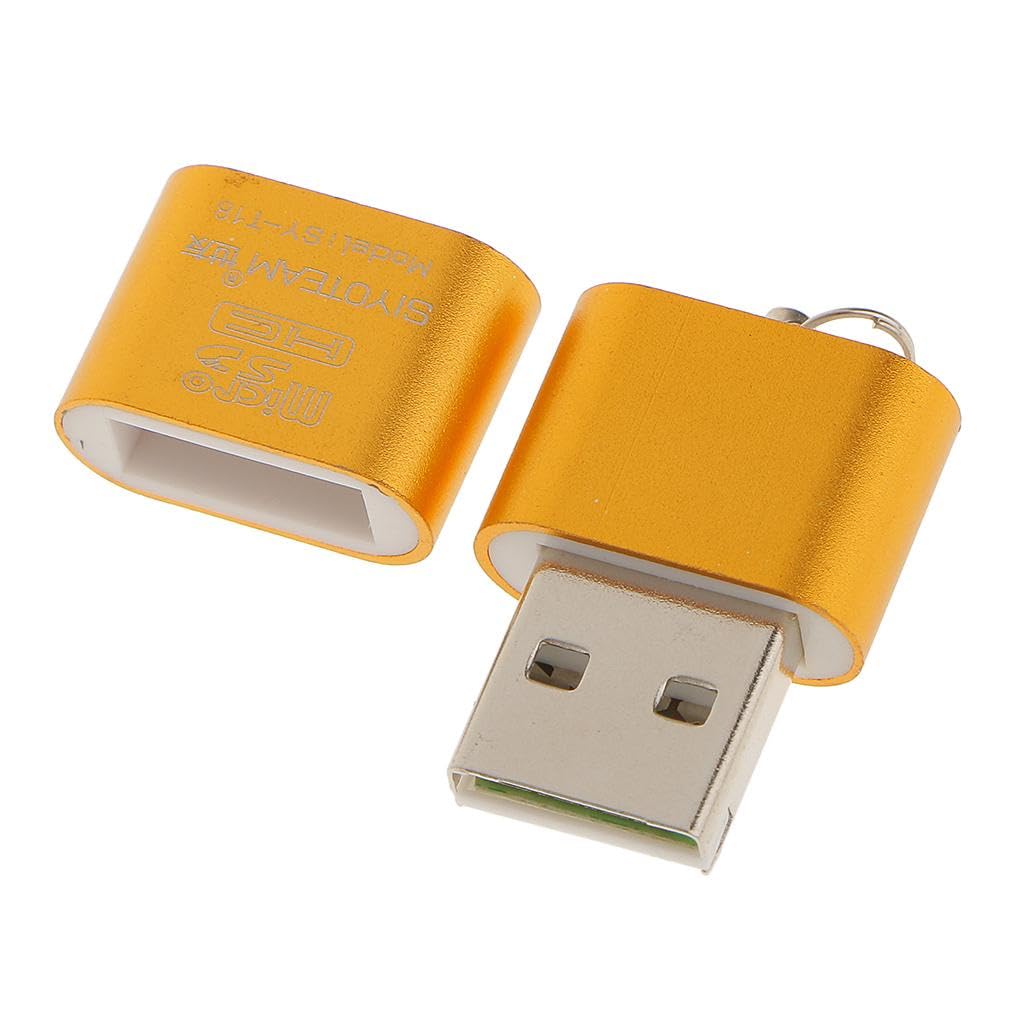 ATORSE™ High Speed Mini USB 2.0 Micro SD TF T-Flash Memory Card Reader Adapter Gold-image-6